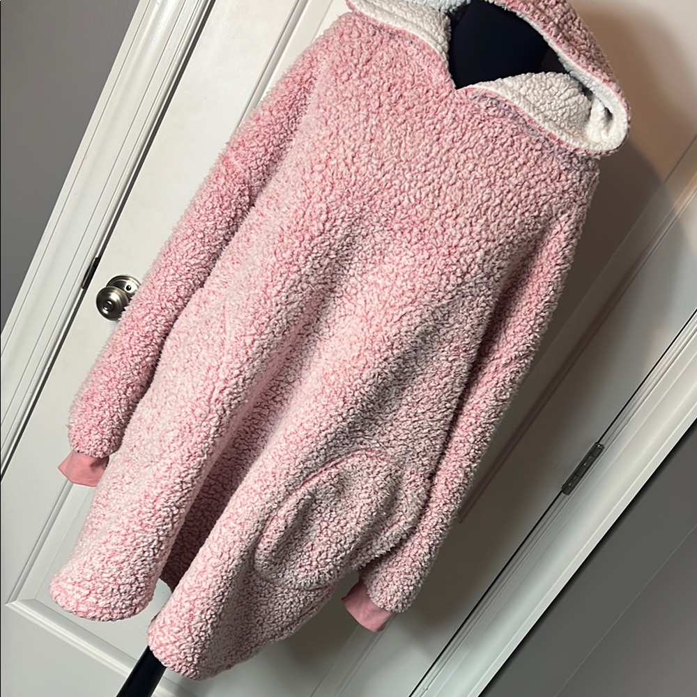 PRIMARK - PINK SHERPA OVERSIZED HOODIE - XS/S
